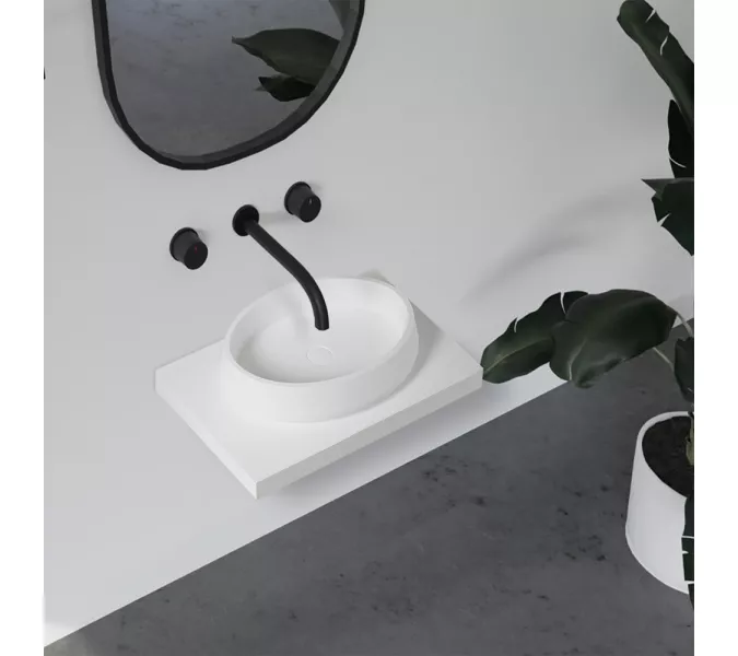 Раковина накладная ABBER Stein AS2605 белая матовая, изображение 4