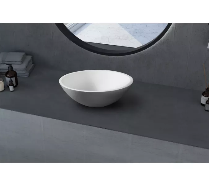 Раковина накладная ABBER Stein AS2608 белая матовая, изображение 2