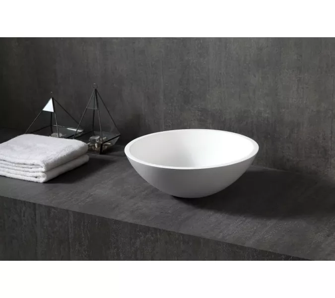 Раковина накладная ABBER Stein AS2608 белая матовая, изображение 4