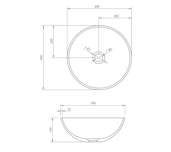Раковина накладная ABBER Stein AS2608 белая матовая, изображение 5