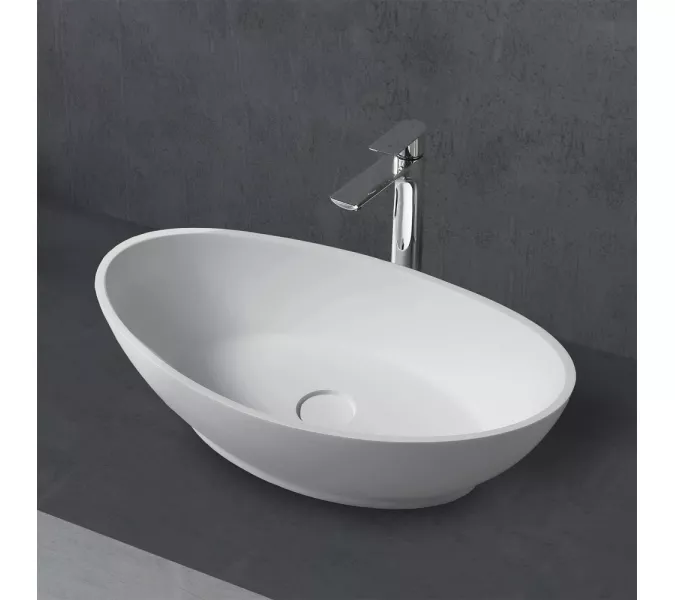 Раковина накладная ABBER Stein AS2610 белая матовая