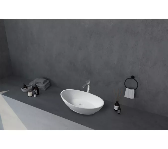 Раковина накладная ABBER Stein AS2610 белая матовая, изображение 2