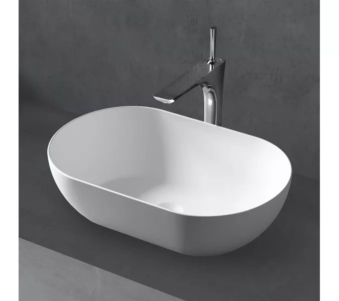 Раковина накладная ABBER Stein AS2611 белая матовая