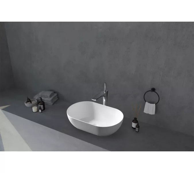 Раковина накладная ABBER Stein AS2611 белая матовая, изображение 2