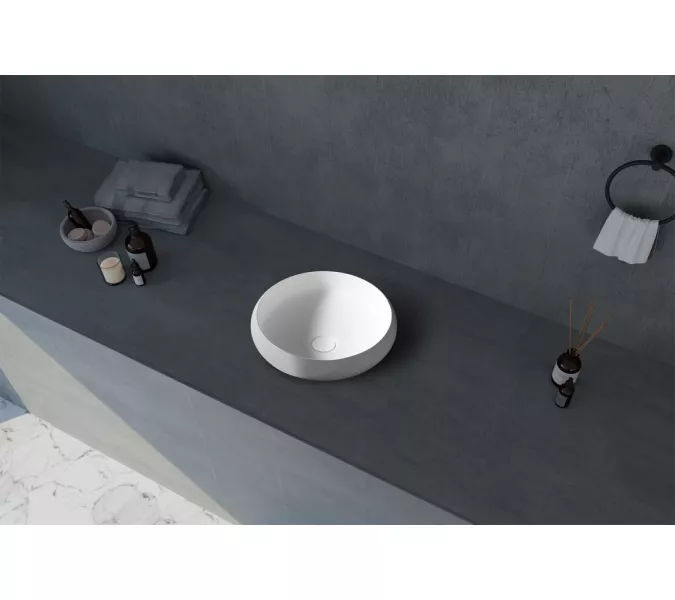 Раковина накладная ABBER Stein AS2613 белая матовая, изображение 2