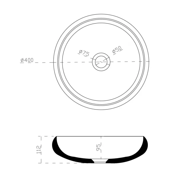 Раковина накладная ABBER Stein AS2613 белая матовая, изображение 3