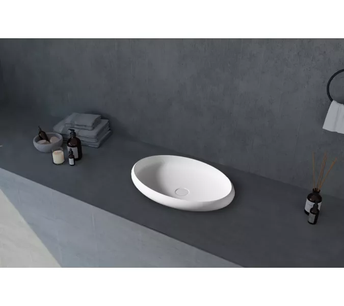 Раковина накладная ABBER Stein AS2614 белая матовая, изображение 2