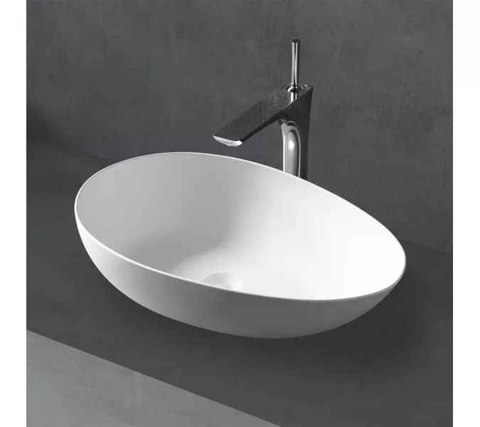 Раковина накладная ABBER Stein AS2615 белая матовая