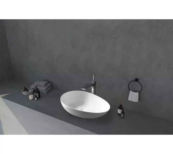 Раковина накладная ABBER Stein AS2615 белая матовая, изображение 2