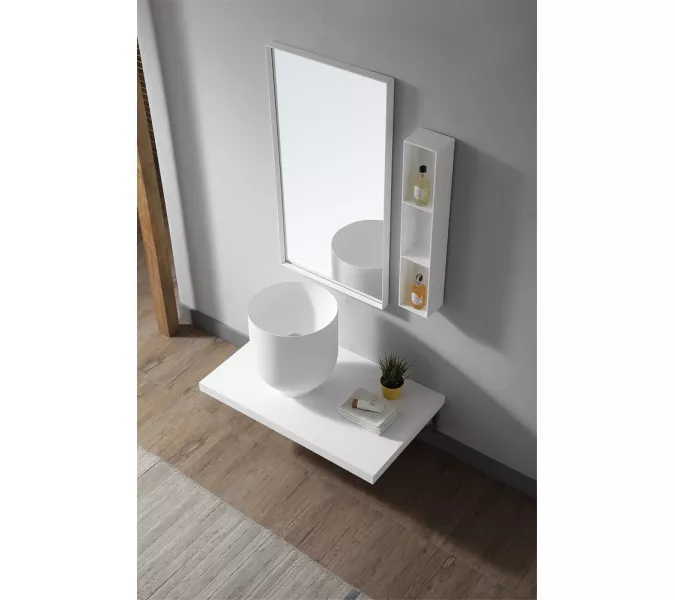 Раковина накладная ABBER Stein AS2618 белая матовая, изображение 4