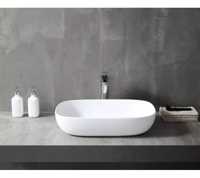 Раковина накладная ABBER Stein AS2620 белая матовая, изображение 3