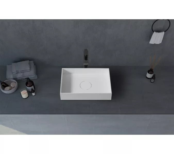 Раковина накладная ABBER Stein AS2621 белая матовая, изображение 2