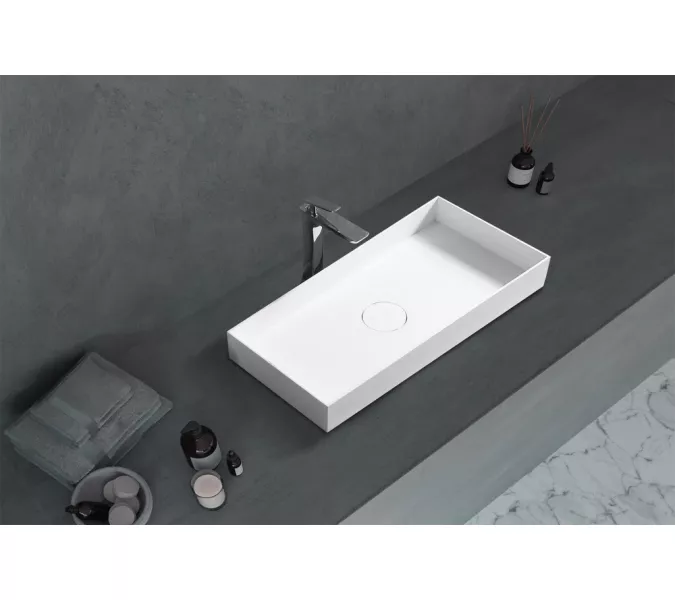 Раковина накладная ABBER Stein AS2622 белая матовая, изображение 2