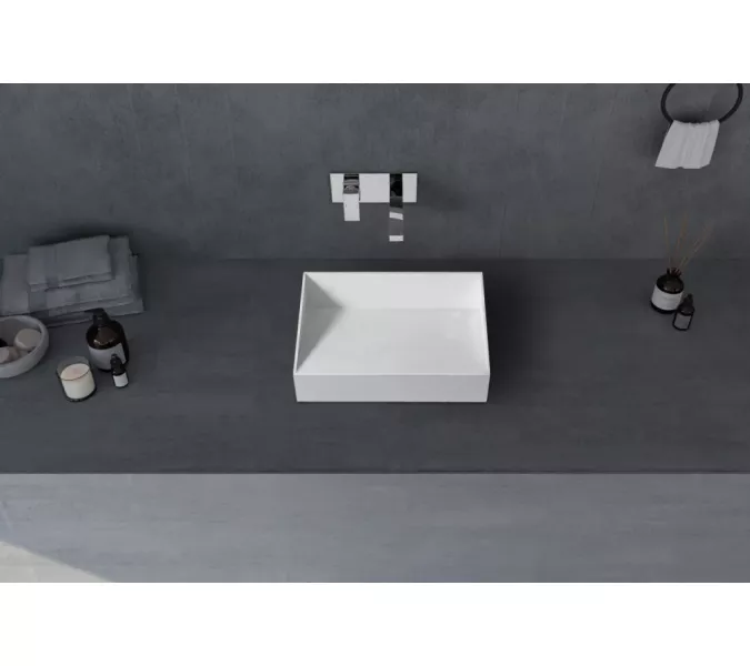 Раковина накладная ABBER Stein AS2623 белая матовая, изображение 2