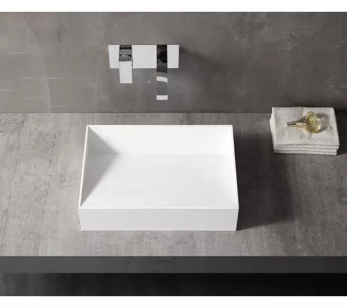 Раковина накладная ABBER Stein AS2623 белая матовая, изображение 3