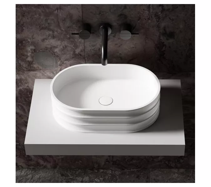 Раковина накладная ABBER Stein AS2650 белая матовая