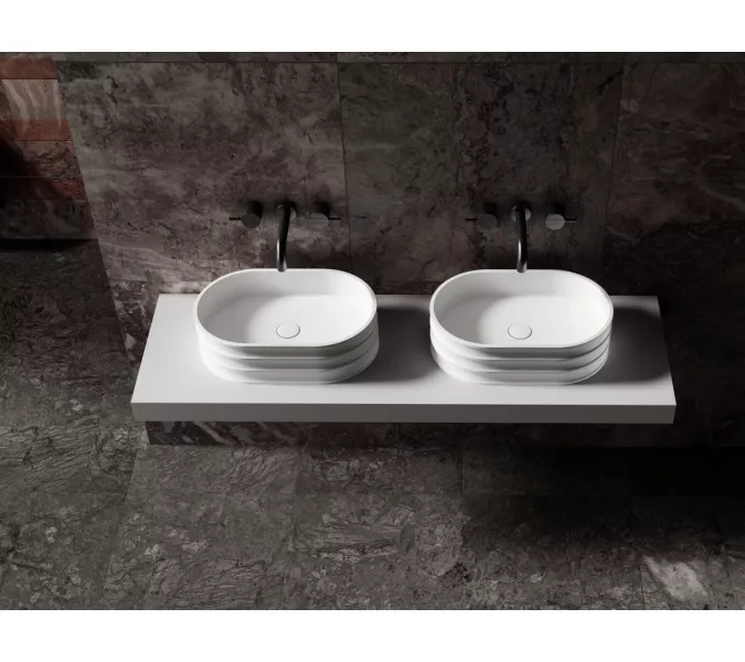 Раковина накладная ABBER Stein AS2650 белая матовая, изображение 5