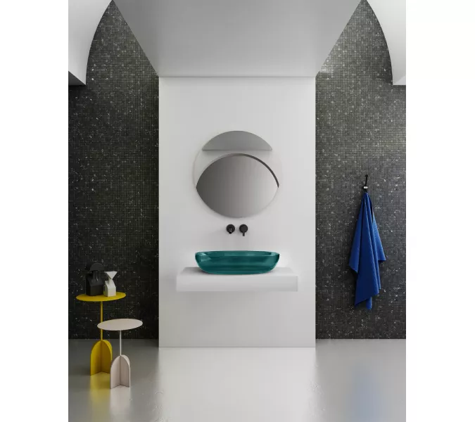 Раковина накладная прозрачная ABBER Kristall AT2801Aquamarin бирюзовая, Выбрать цвет: Бирюзовый, изображение 4