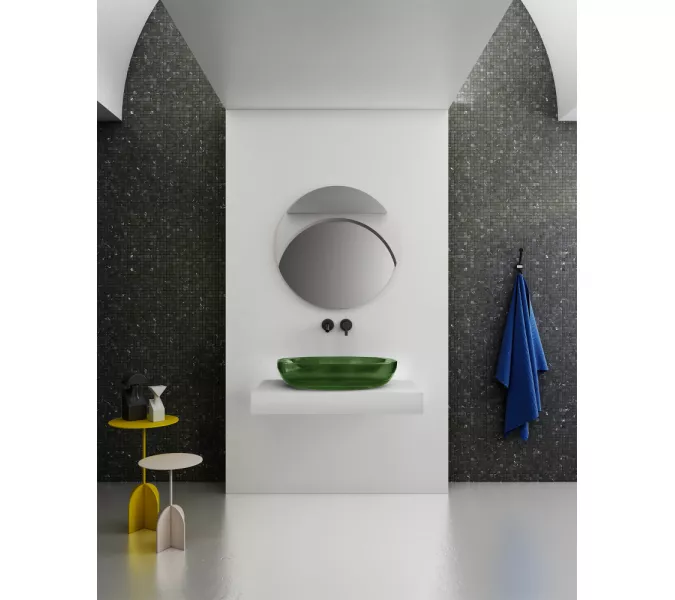 Раковина накладная прозрачная ABBER Kristall AT2801Emerald зеленая, Выбрать цвет: Зеленый, изображение 4