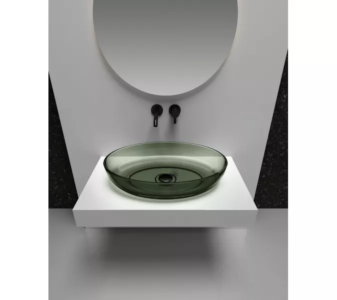 Раковина накладная прозрачная ABBER Kristall AT2801Vesuvian оливковая, Выбрать цвет: оливковый, изображение 3