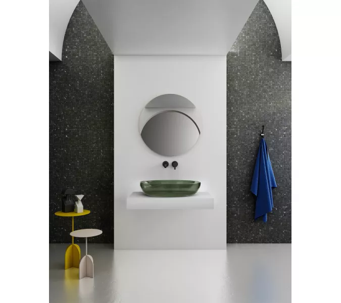 Раковина накладная прозрачная ABBER Kristall AT2801Vesuvian оливковая, Выбрать цвет: оливковый, изображение 4