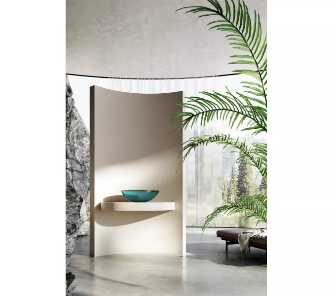 Раковина накладная прозрачная ABBER Kristall AT2802Aquamarin бирюзовая, Выбрать цвет: Бирюзовый, изображение 3