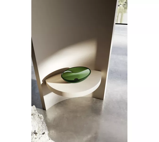 Раковина накладная прозрачная ABBER Kristall AT2802Emerald зеленая, Выбрать цвет: Зеленый, изображение 2