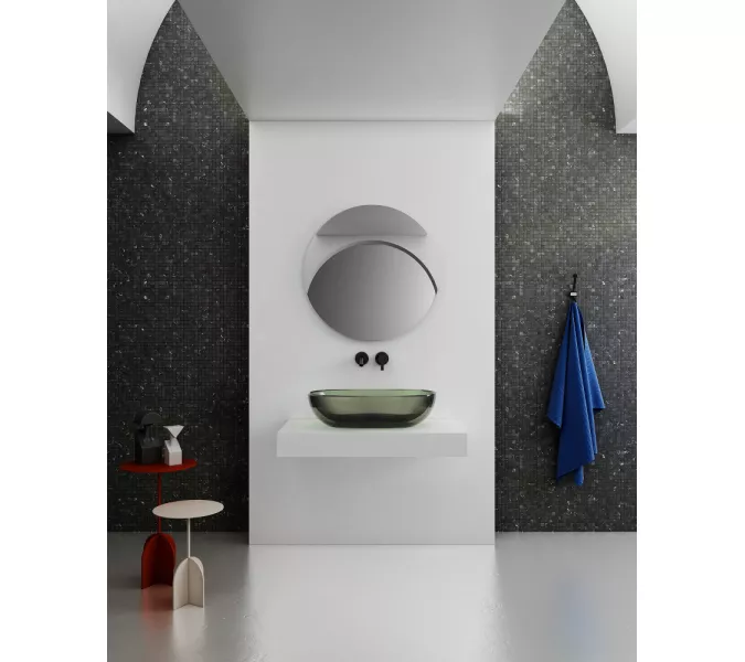 Раковина накладная прозрачная ABBER Kristall AT2805Vesuvian оливковая, Выбрать цвет: оливковый, изображение 4