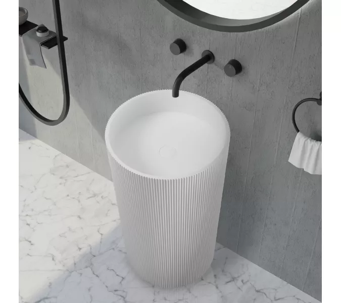 Раковина отдельностоящая ABBER Stein AS2501-H белая матовая, Выбрать цвет: Белый