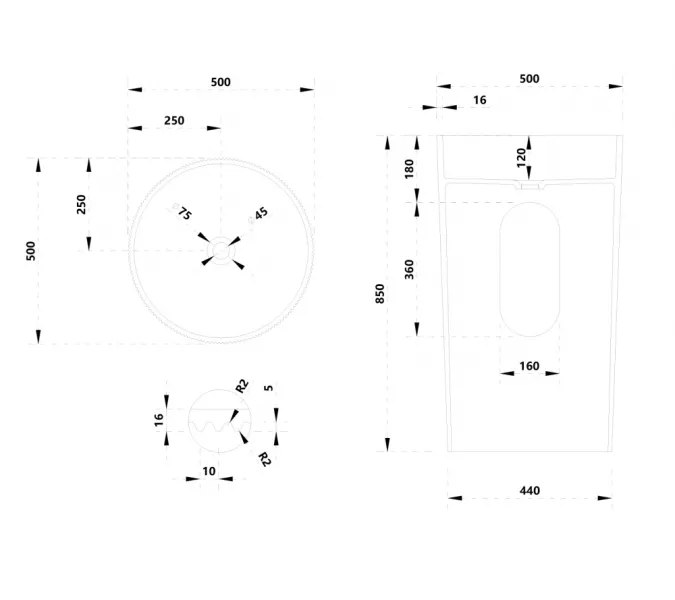 Раковина отдельностоящая ABBER Stein AS2501-H белая матовая, Выбрать цвет: Белый, изображение 4