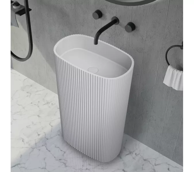 Раковина отдельностоящая ABBER Stein AS2502-H белая матовая, Выбрать цвет: Белый