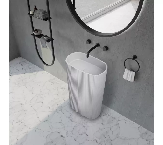 Раковина отдельностоящая ABBER Stein AS2502-H белая матовая, Выбрать цвет: Белый, изображение 2