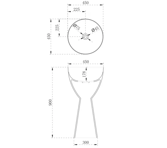 Раковина отдельностоящая ABBER Stein AS2507 белая матовая, изображение 5