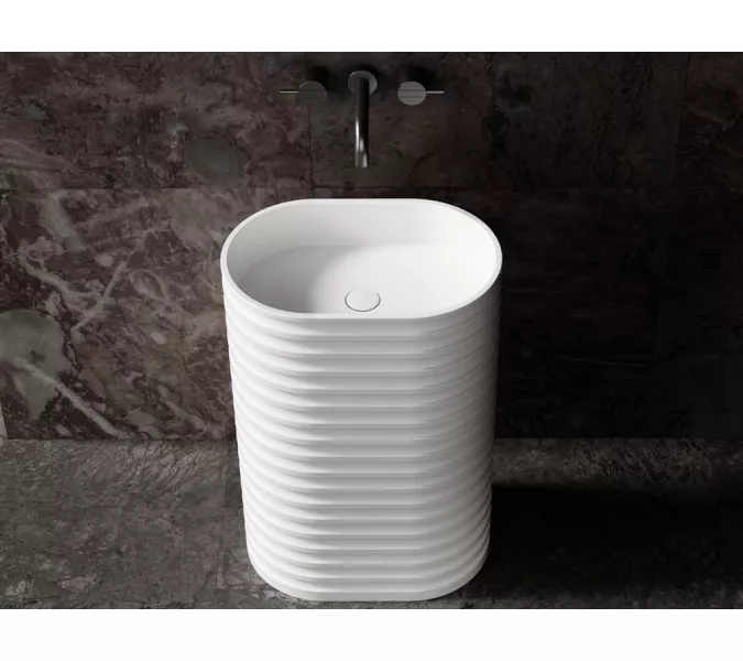 Раковина отдельностоящая ABBER Stein AS2550 белая матовая, изображение 3