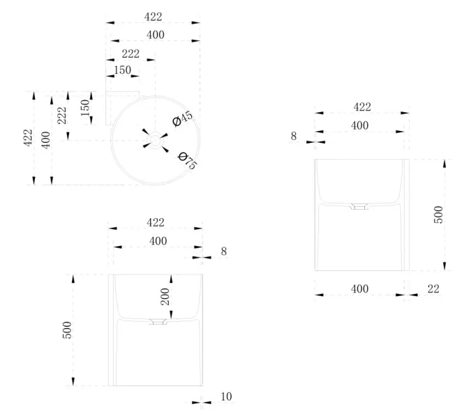 Раковина подвесная ABBER Stein AS2625 белая матовая, изображение 5