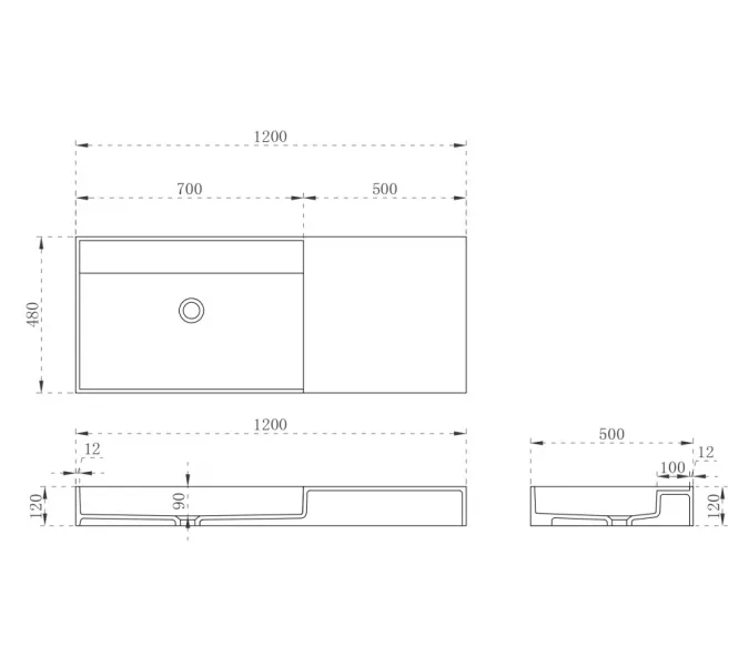 Раковина подвесная ABBER Stein AS2628 белая матовая, изображение 4