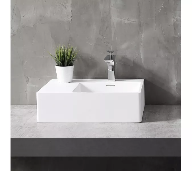 Раковина подвесная ABBER Stein AS2644 L/R белая матовая, Ориентация: Правая , изображение 2