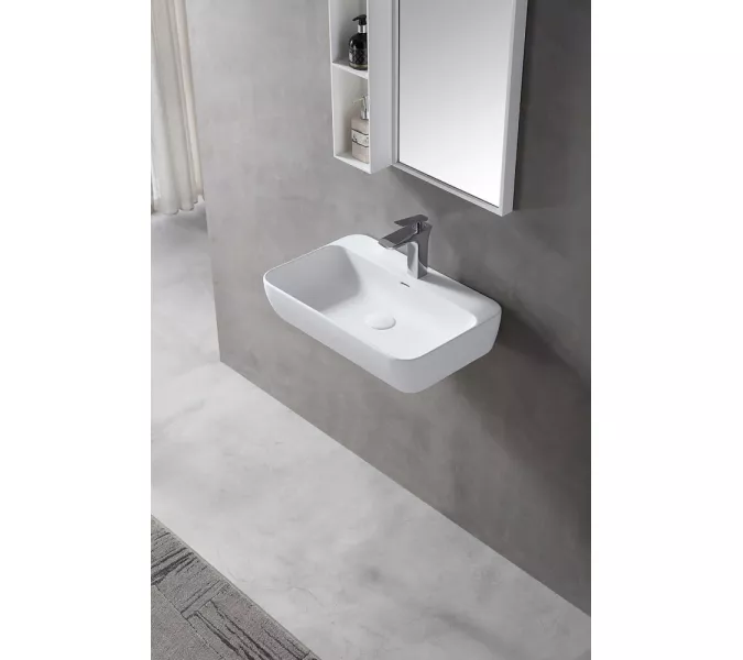 Раковина подвесная ABBER Stein AS2654 белая матовая, изображение 2