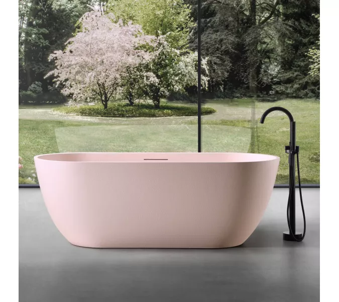 Ванна из искусственного камня ABBER Frankfurt 170х75 розовая матовая, Выбрать цвет: Розовый матовый, изображение 7