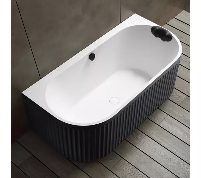 Ванна из искусственного камня ABBER Leipzig 170х80 черно-белая матовая, Выбрать цвет: Черно-белая