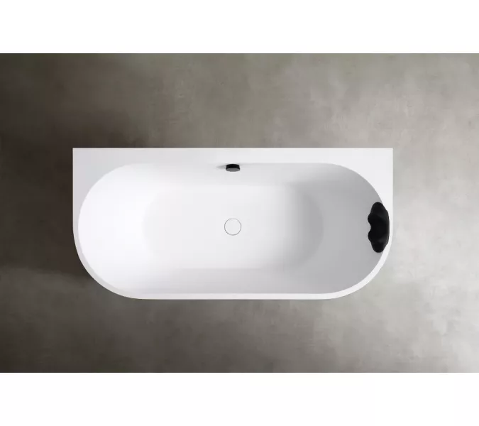 Ванна из искусственного камня ABBER Leipzig 170х80 черно-белая матовая, Выбрать цвет: Черно-белая, изображение 4