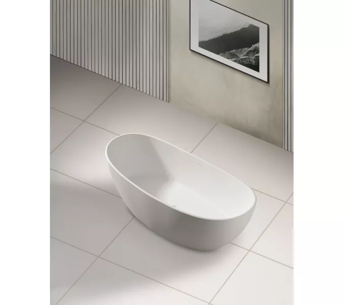 Ванна из искусственного камня ABBER Stein AS9615 белая матовая, Выбрать размер: 163х85, изображение 9