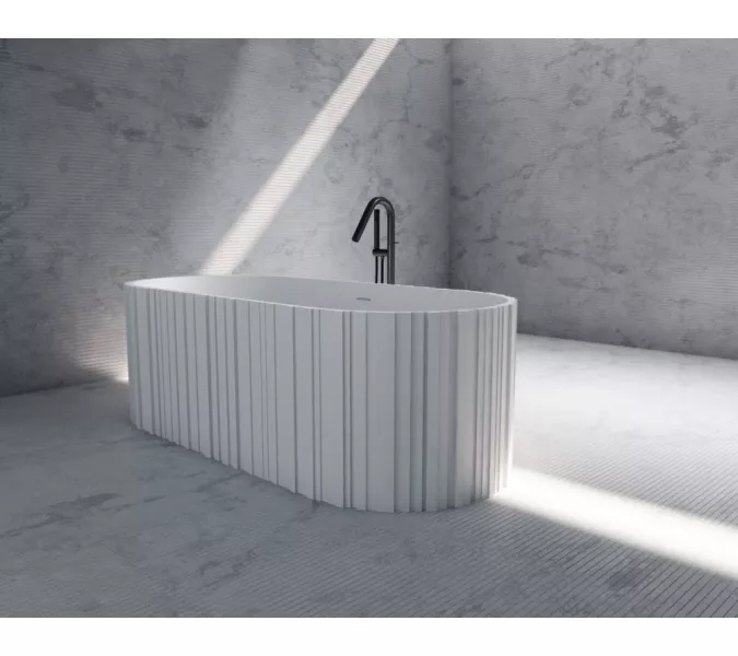 Ванна из искусственного камня ABBER Stein 170х75 белая матовая, изображение 9