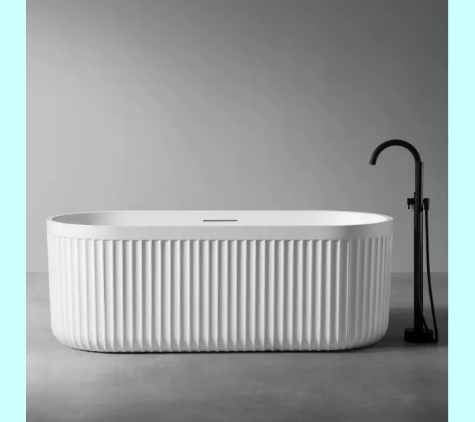 Ванна из искусственного камня ABBER Stuttgart 170х75 белая матовая, Выбрать цвет: Белая, изображение 7