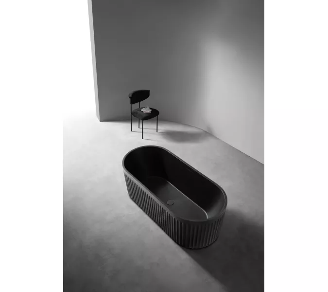 Ванна из искусственного камня ABBER Stuttgart 170х75 черная матовая, Выбрать цвет: Черная, изображение 8
