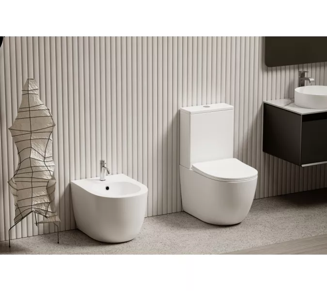 Биде ABBER Bequem AC1152 приставное белое, изображение 2