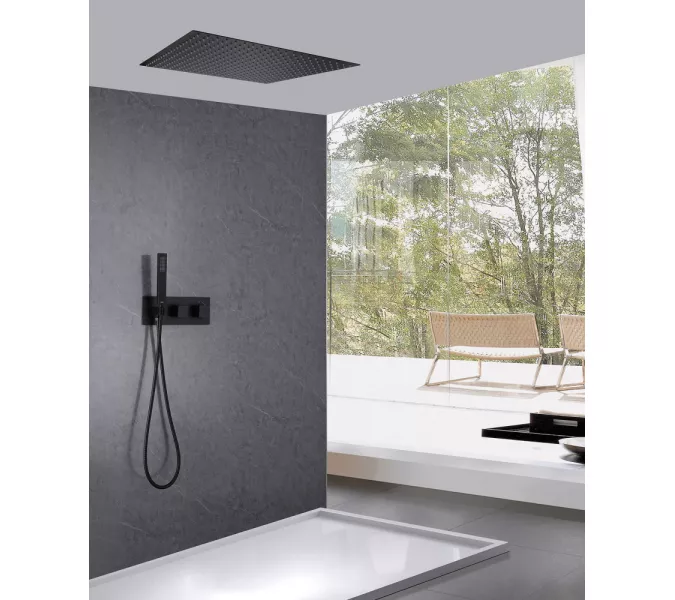 Душевая система ABBER Daheim AF8255B скрытого монтажа без излива, термостат, черная матовая, Выбрать цвет: Чёрный, изображение 2