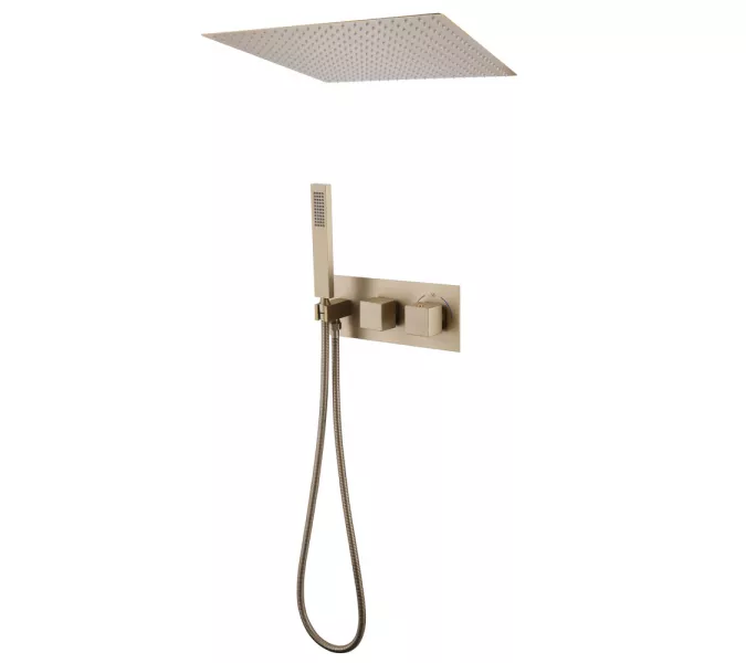 Душевая система ABBER Daheim AF8255G скрытого монтажа без излива, термостат, золото матовое, Выбрать цвет: Золото