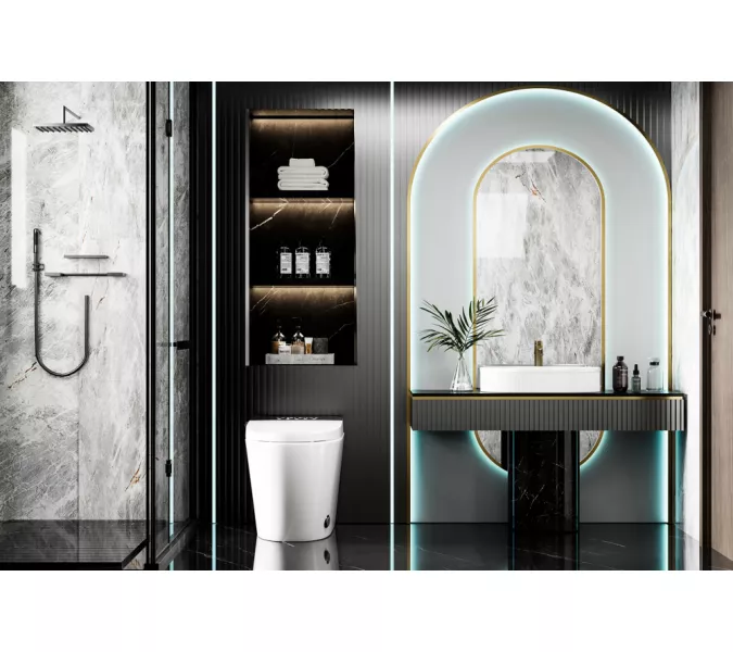 Электронный унитаз-биде ABBER Bequem AC1116S приставной белый, изображение 4