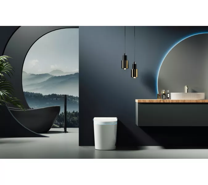 Электронный унитаз-биде ABBER Bequem AC1117S приставной белый, изображение 3